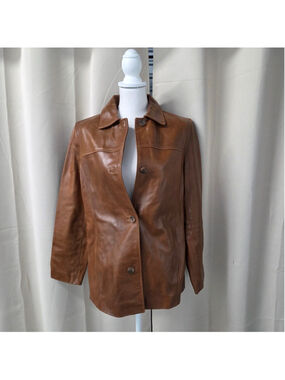 Vintage Sonoma Tan Leather Jacket Women Size L